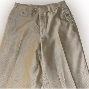 Blu Martini Mens Shiny Crème Checkered Dress Pants Size 36